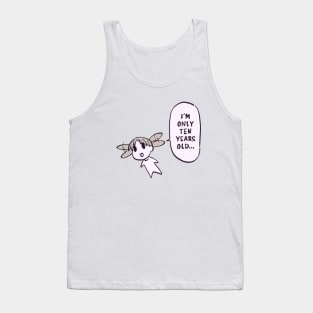 I draw pink pastel flying chiyo chan saying i'm only ten years old / funny azumanga daioh manga meme Tank Top